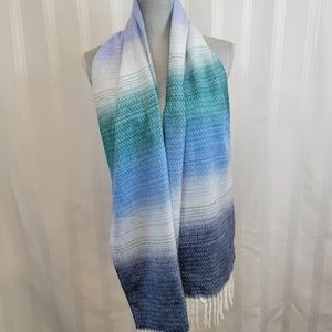 Steve Madden Blue and White Tones Ombre Muffler Scarf